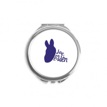 美国总统形象拜登蓝色党徽 圆形化妆小镜子迷你便携双面镜礼物