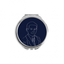 USA President Person Joseph Child Shape Hand Compact Mirror Round Portable Pocket Glass