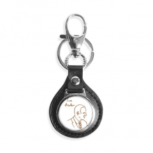 美国总统个体拜登人像插画 汽车钥匙扣金属皮革链圈环挂件礼物