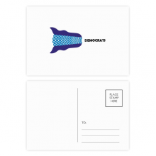 美国党派驴形象蓝色政治民主 明信片卡片祝福生日卡20张