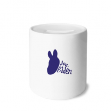 美国总统形象拜登蓝色党徽 陶瓷存钱罐白色硬币储蓄盒礼物