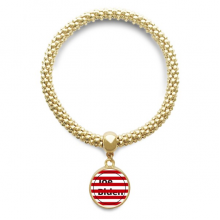 美国总统头像拜登国旗圆形 金色圆形金属吊坠手链饰品首饰礼品