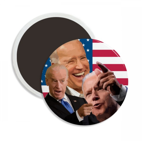 American USA President Mockery Humor Round Ceracs Fridge Magnet Keepsake Decoration