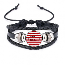 america president person joseph flag circle bracelet braided leather woven  wristband