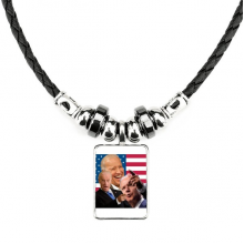 american usa president mockery humor necklace jewelry torque leather  pendant