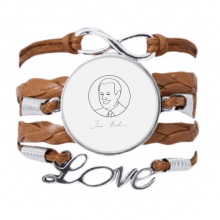 美国总统人像乔圆形简约 Love手链皮革饰品