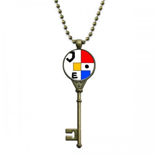 America President Person Joe Colorful Square Key Necklace Pendant Tray Embellished Chain