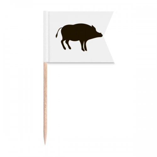 Black Boar Cute Animal Portrayal Toothpick Flags Labeling Marking for Party Cake Food Cheeseplate