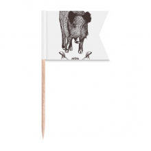 野猪宝剑皇冠动物黑白巴洛克风格 木牙签尖角标旗插牌冷餐装饰