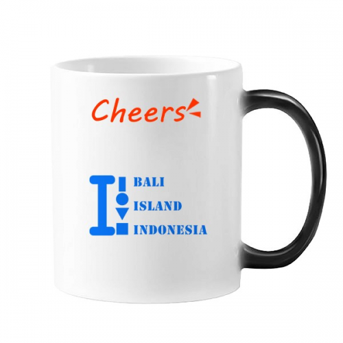 bali island indsia art deco  fashion coffee mug cerac morphing heat sensitive cup