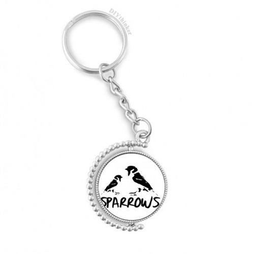 sparrows birds animals food motherrotatable keyholder  disc accessories chain clip