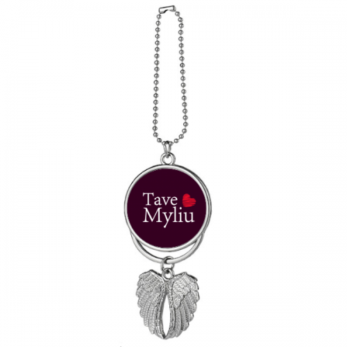 Lithuanian Mandarin Tave Myliu Language Silver Wing Car Pendant Decoration