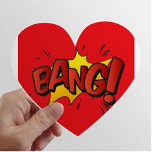 Bang Exclamation Art Deco  Fashion Heart Vinyl Sticker Bicycle Bottle Decal
