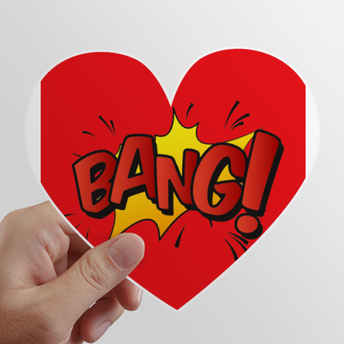 Bang Exclamation Art Deco  Fashion Heart Vinyl Sticker Bicycle Bottle Decal