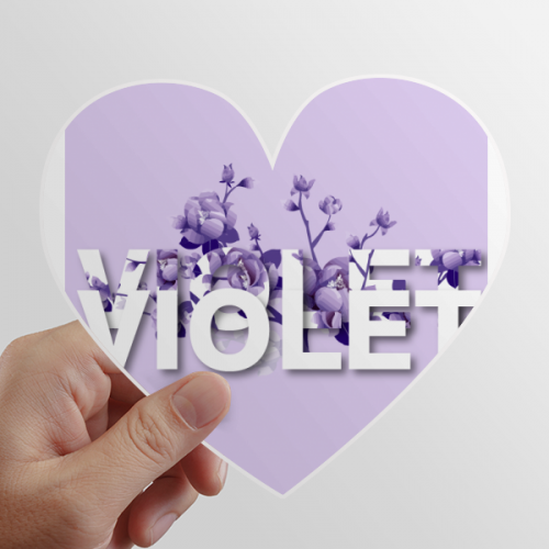 Beautiful Purple Violet Art Deco  Fashion Heart Vinyl Sticker Bicycle Bottle Decal