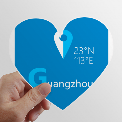 zhou geography coordinates travel heart vinyl sticker bicycle bottle decal