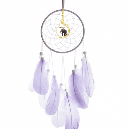 Asia Africa Suckling Elephant Dream Catcher Wall Hanging Feather Decor