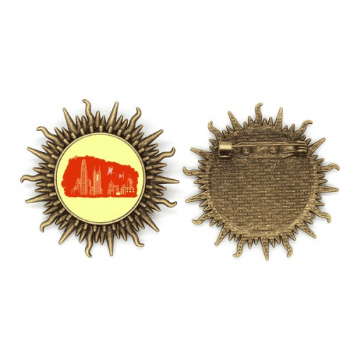Econocs Town China Canton  Metall Sonne Brosche Haken Pin