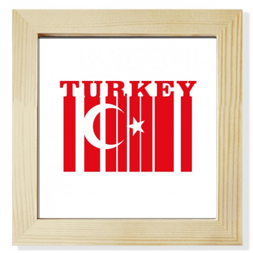 旗帜国家文字土耳其 正方形木制相框挂墙桌面装饰 旗帜国家文字土耳其 正方形木制相框挂墙桌面装饰