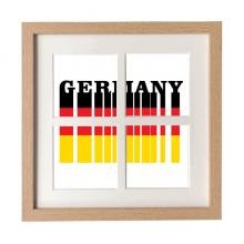 旗帜国家文字德国 正方形木制相框4连画