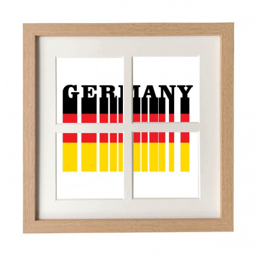 旗帜国家文字德国 正方形木制相框4连画 旗帜国家文字德国 正方形木制相框4连画