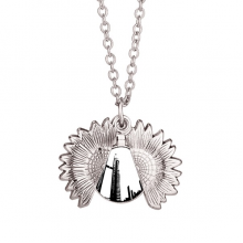 malaysia petronas twin towers sunflower necklace pendant locket jewelry