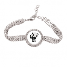 Lazy Lovely Cartoon Panda Cat Fat Tennis Chain Anklet Bracelet Diamond Jewelry Lazy Lovely Cartoon Panda Cat Fat Tennis Chain Anklet Bracelet Diamond Jewelry