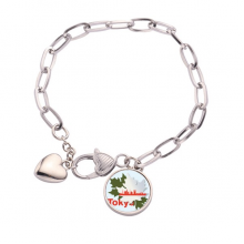 Outline Japanese City Tokyo Heart Chain Bracelet Jewelry Charm Fashion Outline Japanese City Tokyo Heart Chain Bracelet Jewelry Charm Fashion