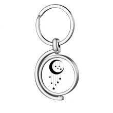 Moon Star Pendant Decoration Rotating Keychain Metal Keyring Holder