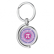 数字围绕圆周率 旋转钥匙扣金属钥匙圈环