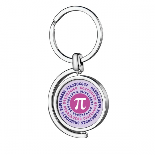 数字围绕圆周率 旋转钥匙扣金属钥匙圈环