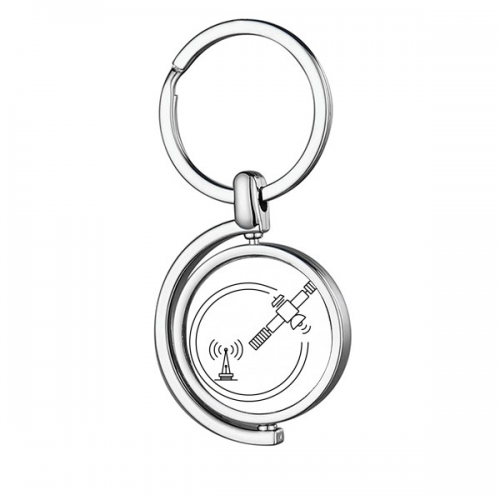 卫星信号围绕接收 旋转钥匙扣金属钥匙圈环