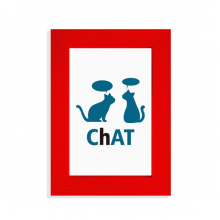 Cats Pets Talking Animals Picture Display Art Red Photo Frame