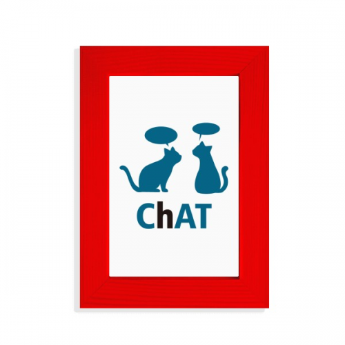 Cats Pets Talking Animals Picture Display Art Red Photo Frame