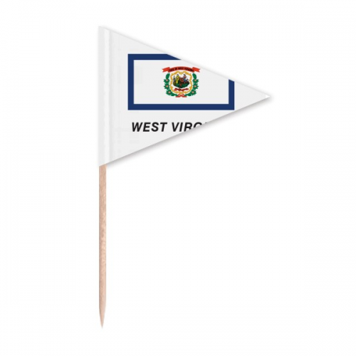 American State Flag Outline West Virginia Toothpick Triangle Cupcake Toppers Flag