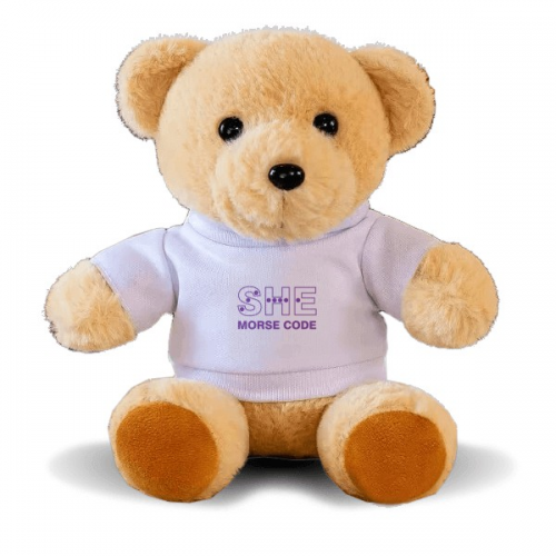 Morse Code She Dot-line Expression BearAnimal PlushHoodie Doll