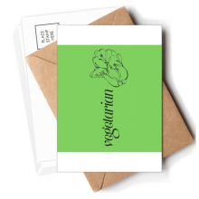 超酷绿色图片素食主义 明信片空白留言信封