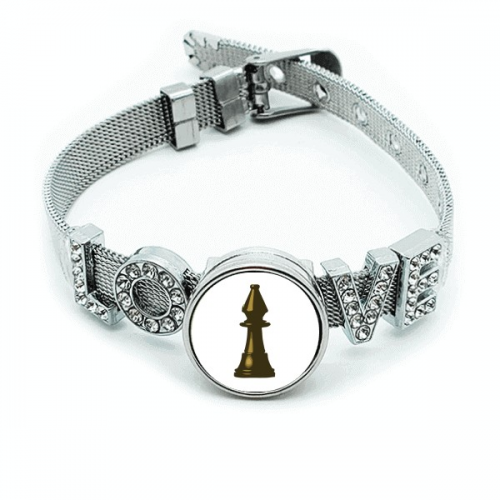 Bronze Chess Soldier Board Game Match Bracelet Wristband Crystal Love Adjustable Bangle