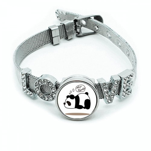 熊猫悬浮眼睛想象 手镯腕水晶钻Love手表式手链 熊猫悬浮眼睛想象 手镯腕水晶钻Love手表式手链