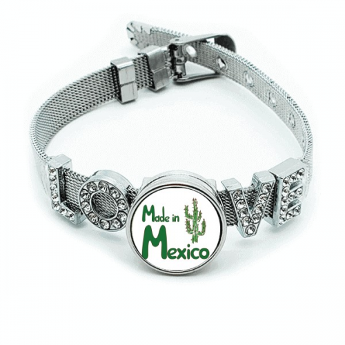 Mexico  Cactus Landscape Mexican Bracelet Wristband Crystal Love Adjustable Bangle
