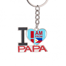 I Am From Philippines Art Deco  Fashion Keychain Metal Keyring Holder Love PAPA Father