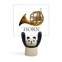 音乐古典乐器演奏圆号 便签架卡通动物熊猫举手装饰