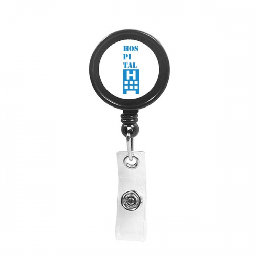 Hospital Lucky Building Retractable Keychain Badge Holder ID Badge