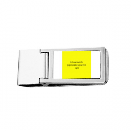Qoutes Famous People Healing God Prosperous Slim Money Clip Stainless Holder Pocket Wallet