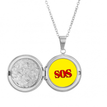 简明SOS求救标志 存照片项链可打开吊坠首饰