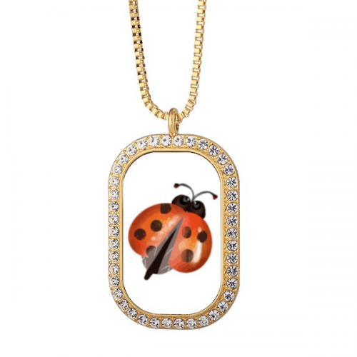 Scarab Beetle Verisilitude Pretty Necklace Pendant Diamond Crystal Golden Jewelry